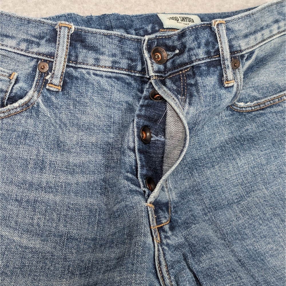 Todd Snyder NY Slim Fit Jeans Size 32x31 Japanese Selvedge Distressed Button Fly - Picture 6 of 14